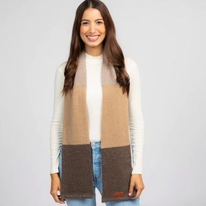 B.B. SHEEP Brown and Beige - Cashmere Open Scarf for Women NEW